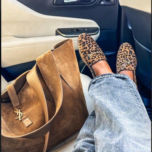 Sam Edelman Loraine Leopard Print Calf Hair Loafers Size 10 Quiet Luxury Classic - Picture 7 of 16